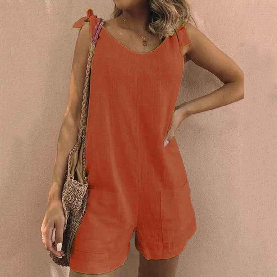 Solaris | Women's Bow Strap Sleeveless Romper