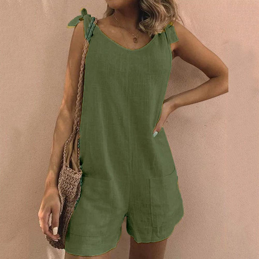 Solaris | Women's Bow Strap Sleeveless Romper