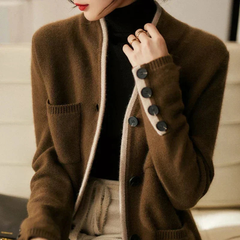 Solenne | Women's Button Front Long Sleeve Cardigan