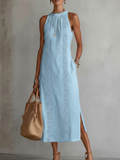 Soraya | Women's Sleeveless Lace Panel Midi Dress
