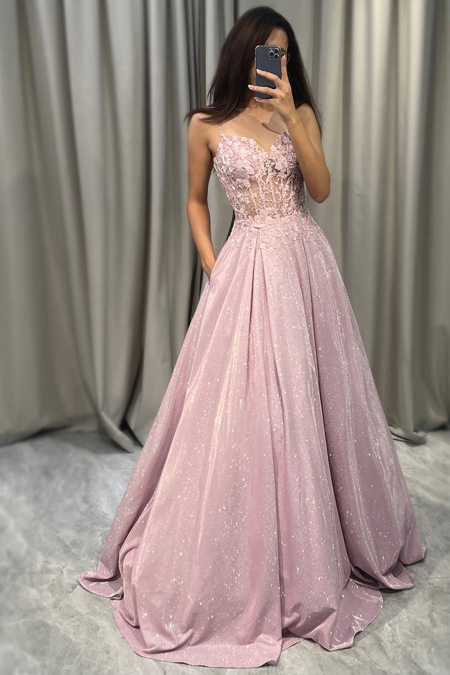 Jessica | Women's Wedding Guest Embellished Maxi Dress Light Pink