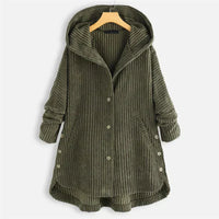 Niah - Cosy Hooded Coat Green
