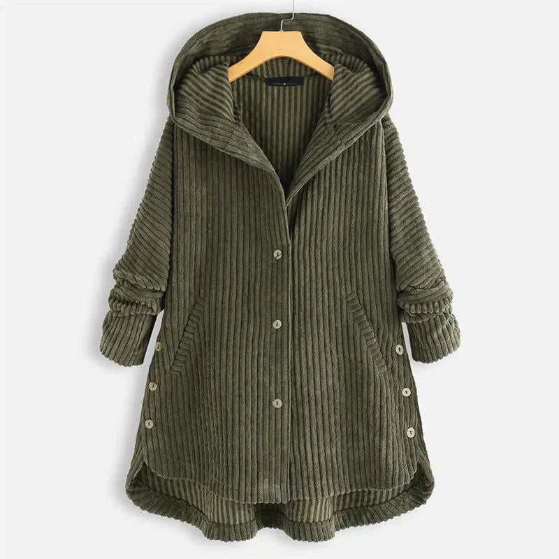 Niah - Cosy Hooded Coat Green