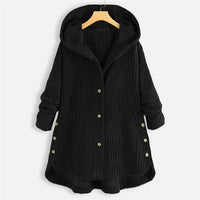 Niah - Cosy Hooded Coat Black