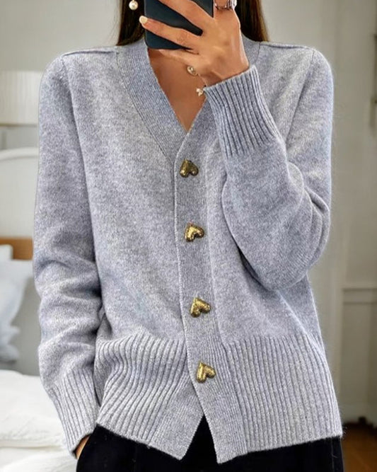 Livia | Elegant Cardigan with Heart Buttons