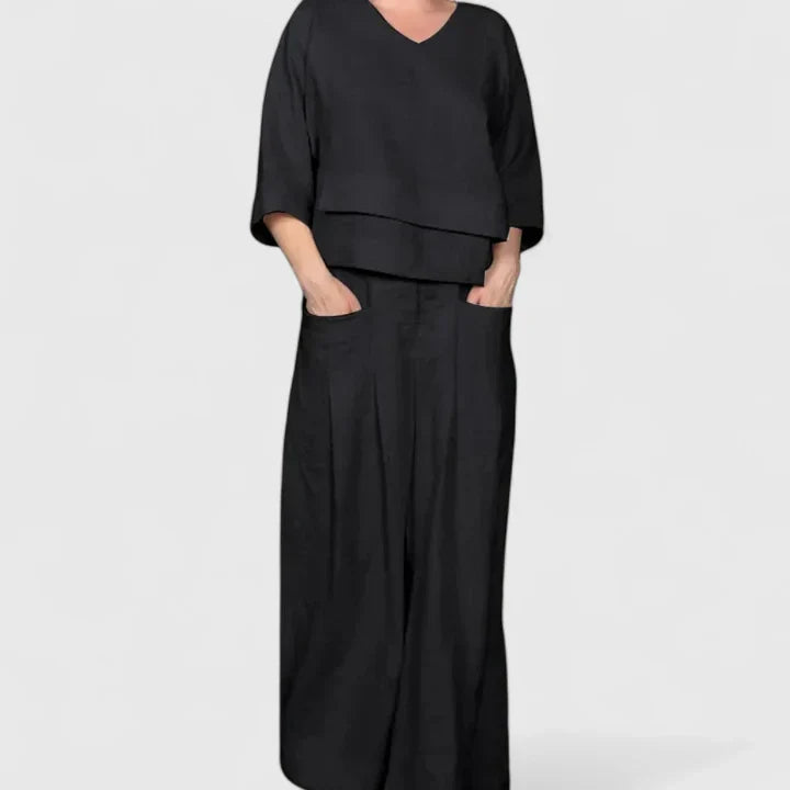 Zaryphina | Comfortable Two-Piece Set Black