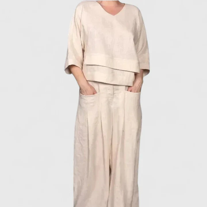 Zaryphina | Comfortable Two-Piece Set Apricot