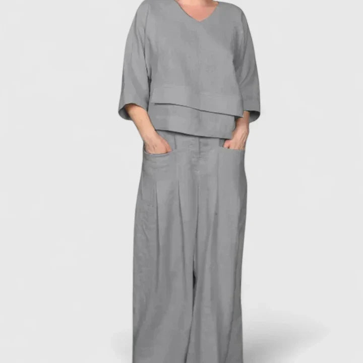 Zaryphina | Comfortable Two-Piece Set Gray