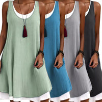 Rae – Layered Linen Blend Midi Dress