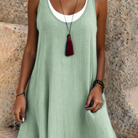 Rae – Layered Linen Blend Midi Dress