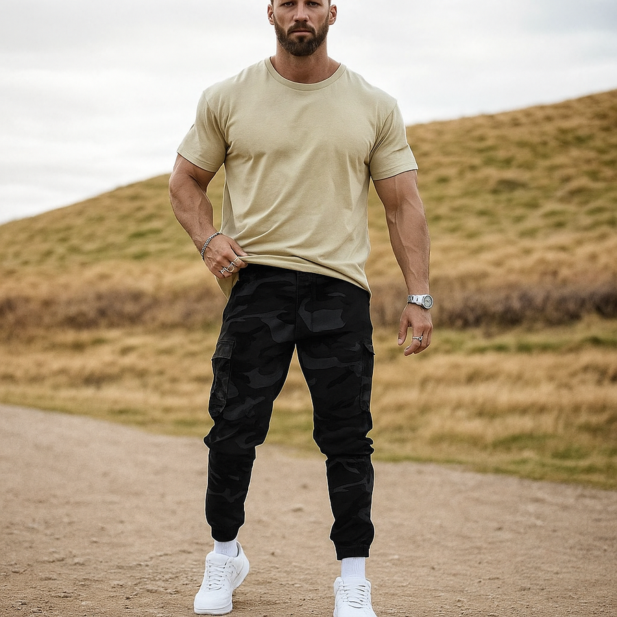 Ronan - Camouflage Workwear Cargo Trousers