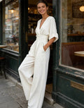 Kloe – Elegant V-Neck Wide-Leg Jumpsuit