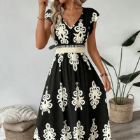 Serenella – Baroque Maxi Dress with V-Neckline