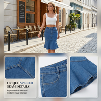 Immy - High-Waisted Denim Midi Skirt