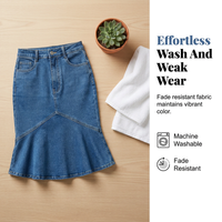 Immy - High-Waisted Denim Midi Skirt