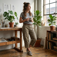 Nina - Casual Cargo Capri Trousers with Pockets