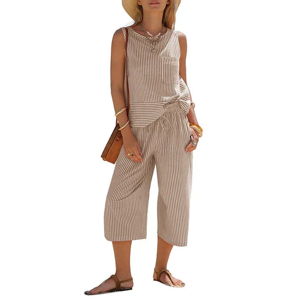 Brooke - Striped Cotton Co-Ord Set