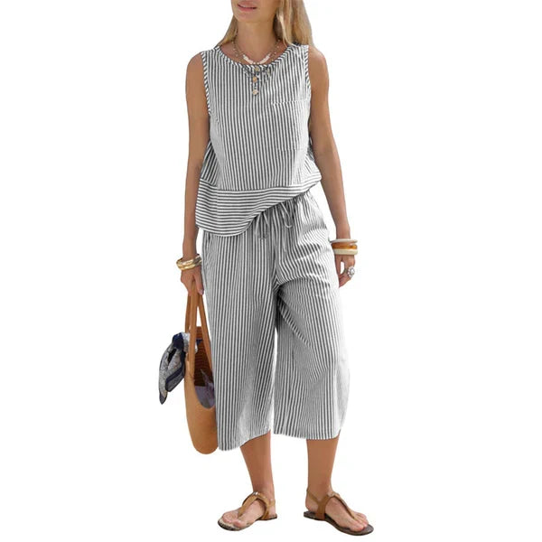 Brooke - Striped Cotton Co-Ord Set