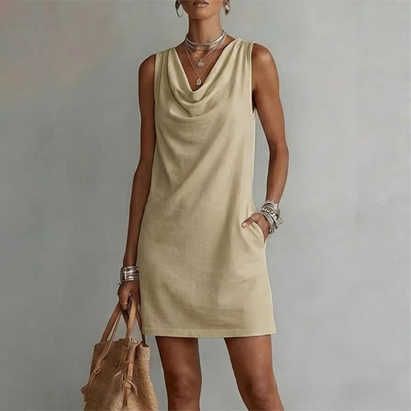 Yasmin – Sleeveless Cowl Neck Dress