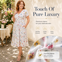 Carlotta - V-Neck Floral Wrap Midi Dress