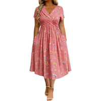 Carlotta - V-Neck Floral Wrap Midi Dress