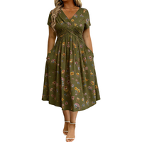 Carlotta - V-Neck Floral Wrap Midi Dress