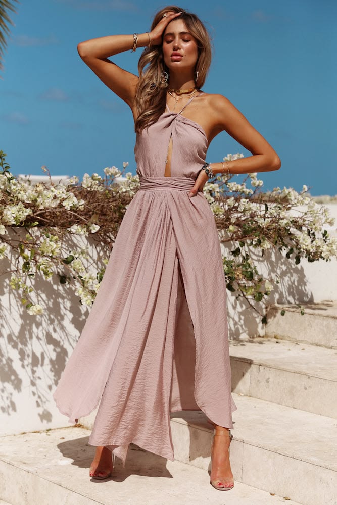 Stop Motion Maxi Dress Mocha XL Brown