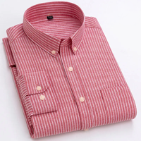 Devon | Modern Striped Cotton Shirt Red