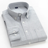 Devon | Modern Striped Cotton Shirt Light Gray