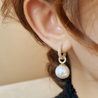 Maristella – Stunning Pearl Hoop Earrings