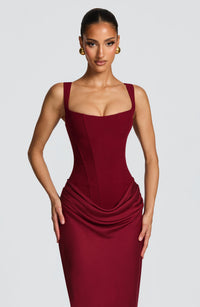 Suki Maxi Dress in burgundy