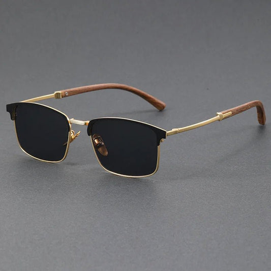 Luna | Sunglasses Half-Frame Polarized UV400 Browline Classic Gold