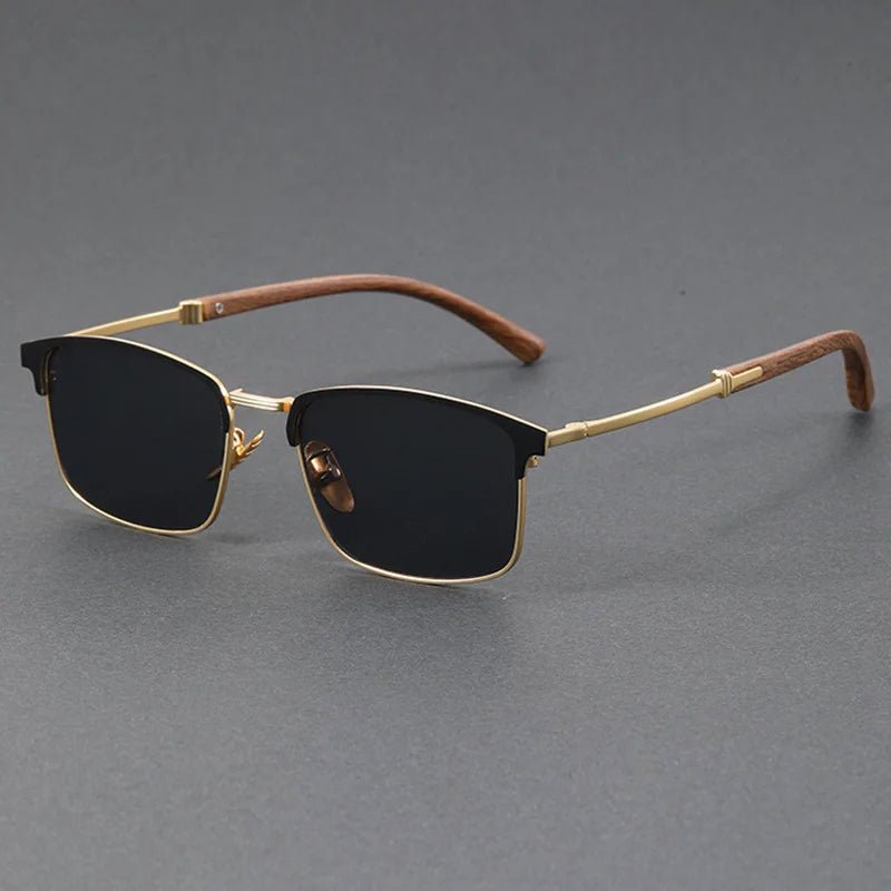 Luna | Sunglasses Half-Frame Polarized UV400 Browline Classic Gold