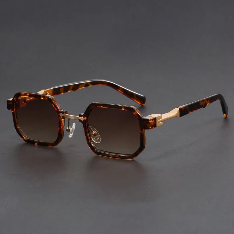 Evelyn | Sunglasses Octagon Matte Finish Acetate UV Protection Brown