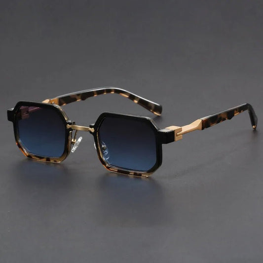 Evelyn | Sunglasses Octagon Matte Finish Acetate UV Protection Leopard