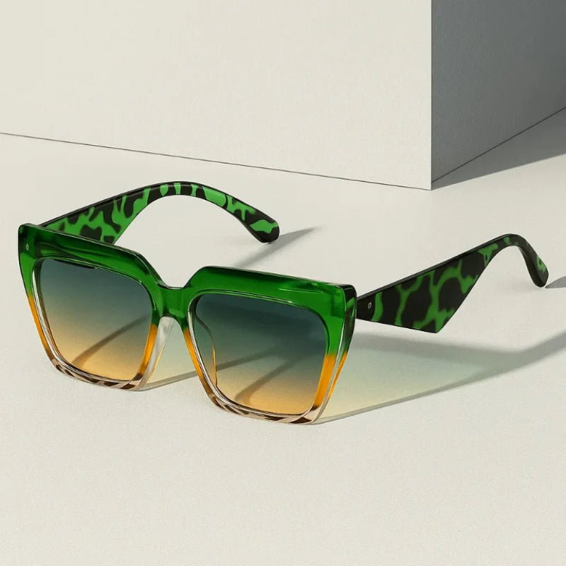 James | Sunglasses Oversized Square Frame UV400 Protection Retro Green