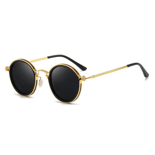 Grace | Sunglasses Polarized Round Frame Gold Metal Temples Gold