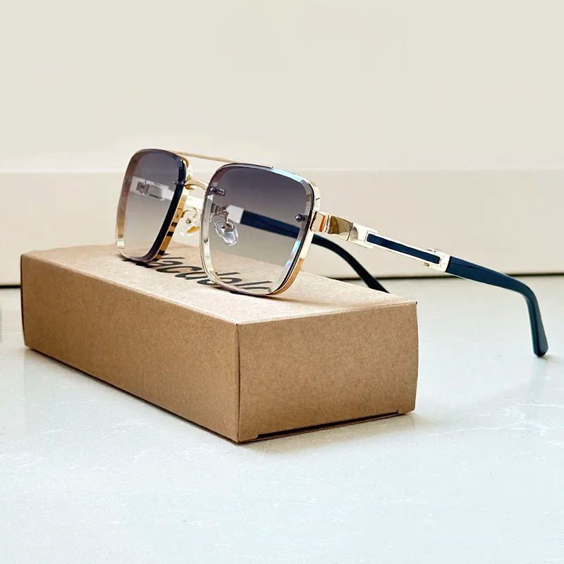 Layla | Sunglasses Retro Aviator Gold Titanium Frame Gradient Oculus