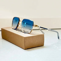 Layla | Sunglasses Retro Aviator Gold Titanium Frame Gradient Blue