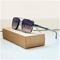 Layla | Sunglasses Retro Aviator Gold Titanium Frame Gradient Indigo (Black)