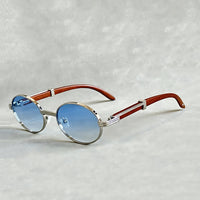 Daniel | Sunglasses Round Gold Frame Designer UV400 Protection Ocean View