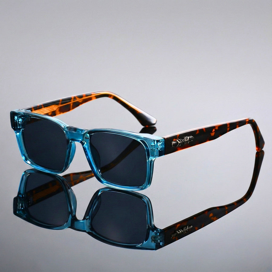 James | Sunglasses Square Tortoiseshell Acetate UV400 Protection Blue Tortoise