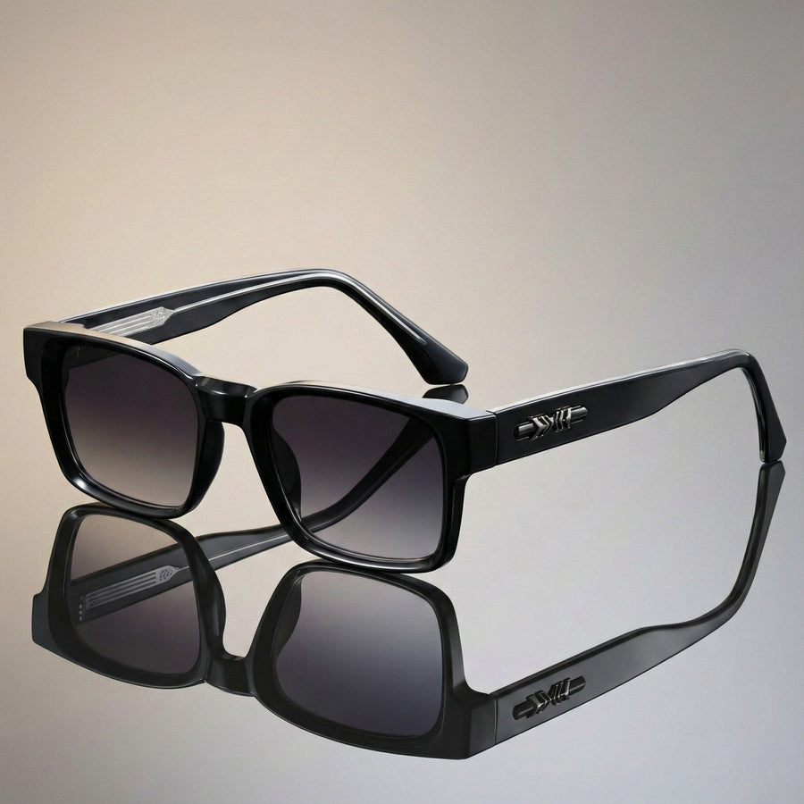 James | Sunglasses Square Tortoiseshell Acetate UV400 Protection Black