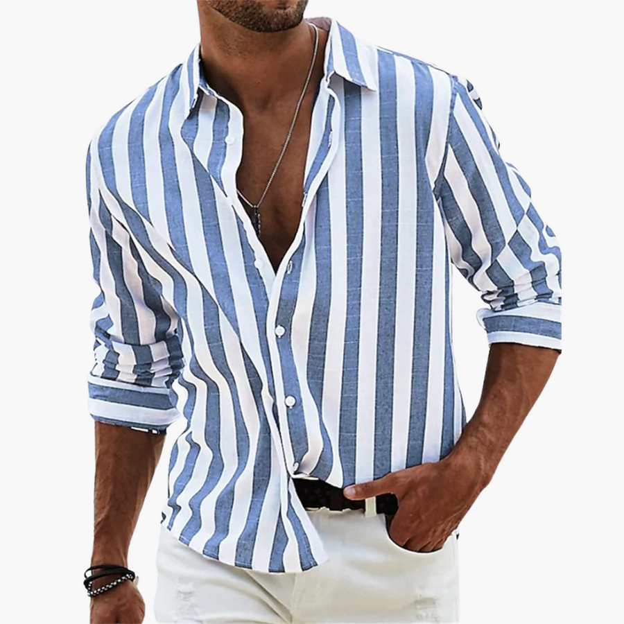 Sylvan | Men's Striped Long Sleeve Button-Down Shirt