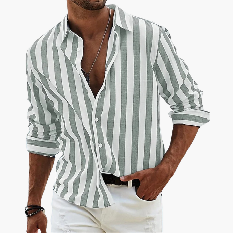 Sylvan | Men's Striped Long Sleeve Button-Down Shirt