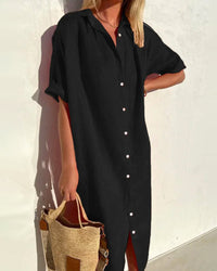 Sylvana | Women's Button-Up Midi Shirt Dress
