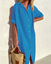 Sylvana | Women's Button-Up Midi Shirt Dress