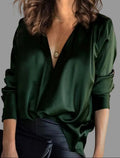 Sylvie | Women's Deep V-Neck Long Sleeve Blouse