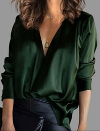 Sylvie | Women's Deep V-Neck Long Sleeve Blouse
