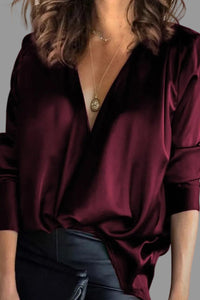 Sylvie | Women's Deep V-Neck Long Sleeve Blouse